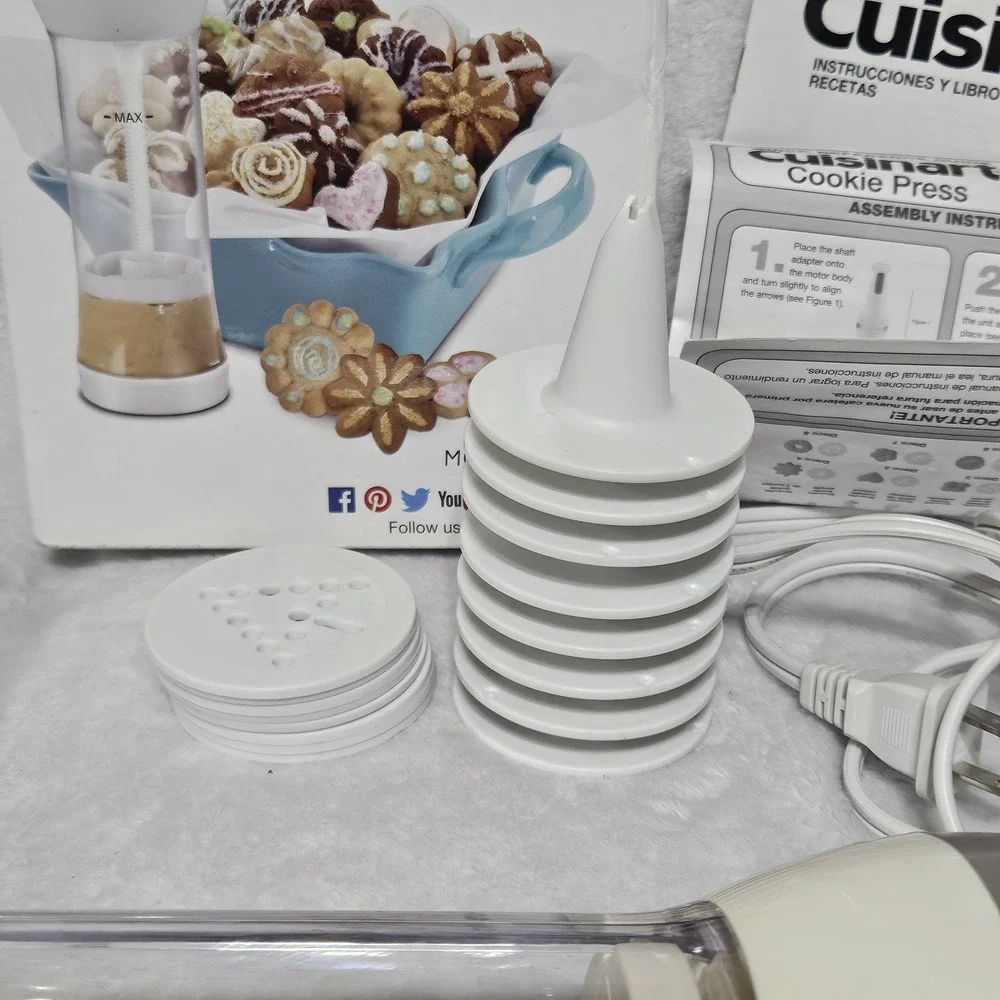 Cuisinart Electric Cookie Press CCP-20 8 Discs 8 Tips‎ COMPLETE